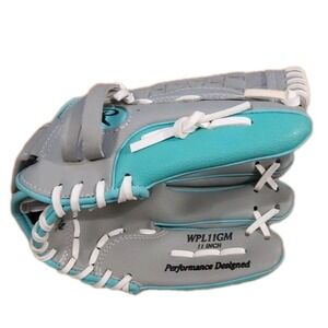 Rawling Gold Glove Co Youth Baseball Glove EBUL129 Zero Shock Grey Teal White